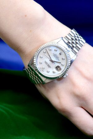 Men's Rolex Oyster Perpetual DateJust Stainless Steel and Diamond Watch (Ref. 16030)