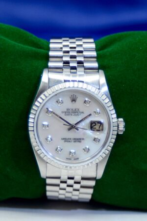 Men's Rolex Oyster Perpetual DateJust Stainless Steel and Diamond Watch (Ref. 16030)