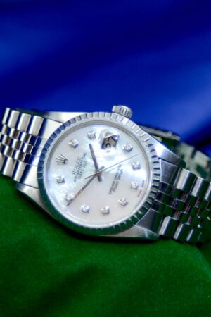 Men's Rolex Oyster Perpetual DateJust Stainless Steel and Diamond Watch (Ref. 16030)