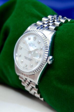 Men's Rolex Oyster Perpetual DateJust Stainless Steel and Diamond Watch (Ref. 16030)