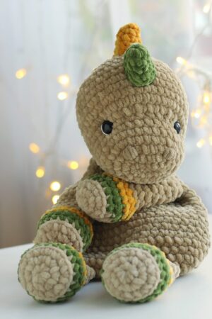 Cuddle Up with Prehistoric Charm Crochet Dinosaur Comforter and Lovey Pattern