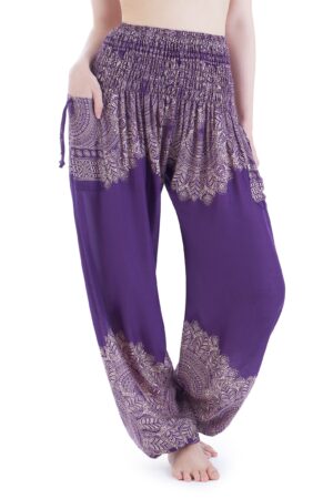 Purple Hippie Harem Pants Comfy Loungewear, Yoga Pants, Festival Wear, Boho Gift