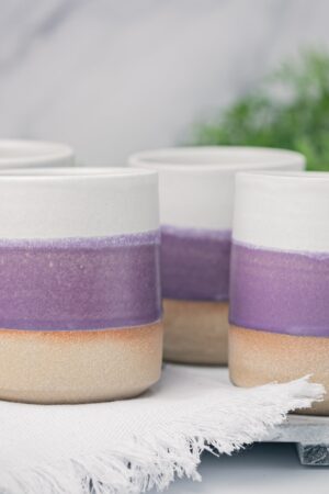 Artisan-Crafted Coffee and Tea Mug A Celestial Dance of White and Purple