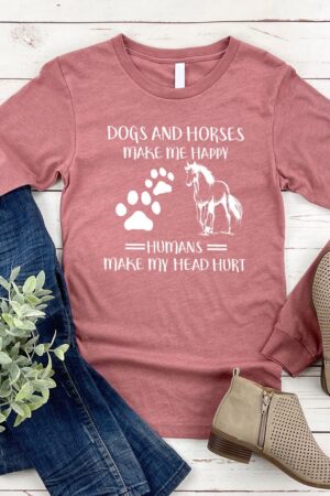 Cozy Equestrian Style Horse Love Sweatshirt for Country Girls and Dog Moms