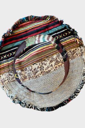 Hemp Patchwork Bucket Hat Eco-Friendly, Handmade Sun Protection for Beach and Beyond