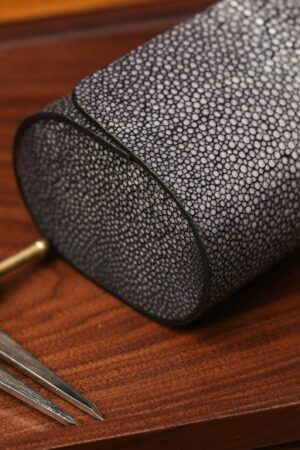 Bespoke Black Stingray Leather Watch Roll The Epitome of Timepiece Protection