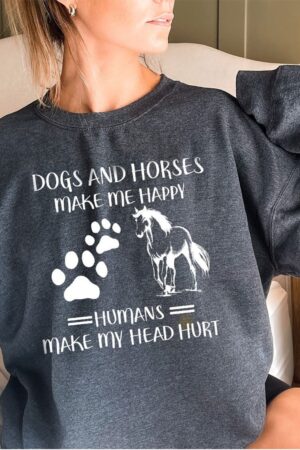 Cozy Equestrian Style Horse Love Sweatshirt for Country Girls and Dog Moms