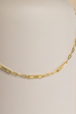 Personalized Name Bar Necklace Engrave Your Love on a Timeless Paperclip Chain