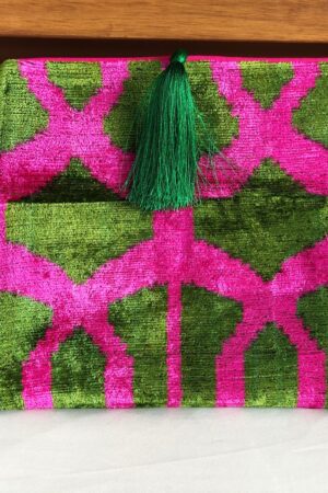 Exquisite Ikat Velvet Clutch A Symphony of Colors for Evening Elegance