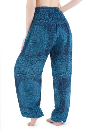 Flowy Teal Harem Yoga Pants Bohemian Loungewear for Summer and Festivals