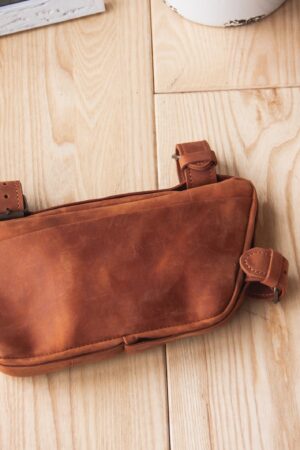 Premium Leather Bike Frame Bag Handmade Cycling Accessory for Style and Functionality