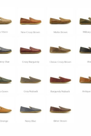 Grounding Shoes for Men Embrace Nature's Energy with Handmade, Barefoot Green Loafers