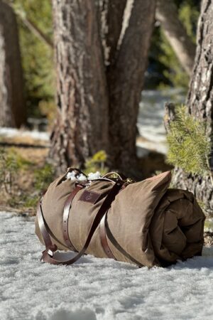 Premium Leather Carrier for Outdoor Essentials Bedroll, Tarp, Blanket, and Lavvu