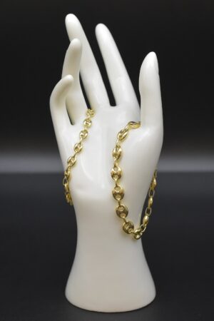 14K Real Gold Puffed Mariner Bracelet Elevate Your Style with Timeless Elegance