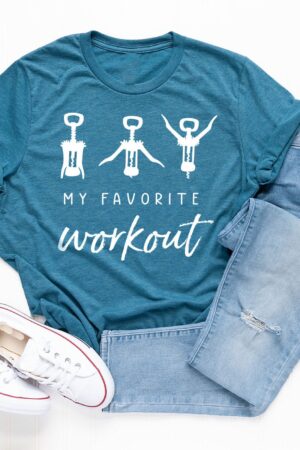 Uncork the Fun Wine Lover's Delightful Crocscrew Workout Tee