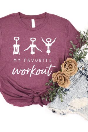 Uncork the Fun Wine Lover's Delightful Crocscrew Workout Tee