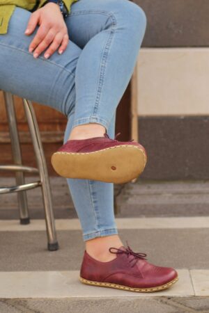 Grounding Barefoot Shoes for Women Embrace Nature's Embrace in Crazy Burgundy