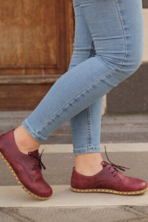 Grounding Barefoot Shoes for Women Embrace Nature's Embrace in Crazy Burgundy