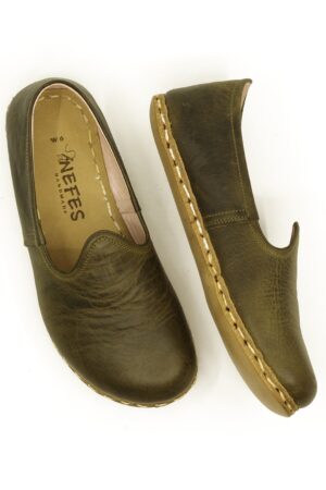 Military Green Barefoot Loafers for Men  Turkish-Inspired Comfort & Style