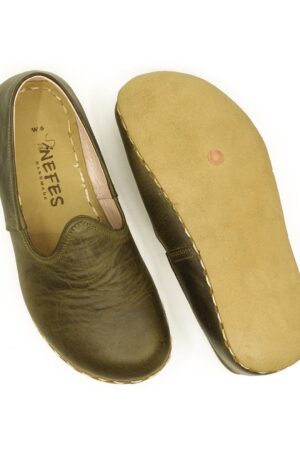 Military Green Barefoot Loafers for Men  Turkish-Inspired Comfort & Style