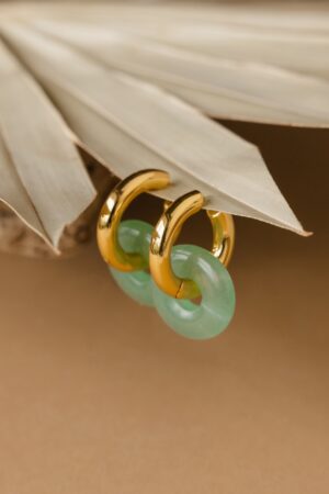 Captivating Chunky Jade Hoop Earrings Embrace Summer's Essence with Caitlyn Minimalist's ER302