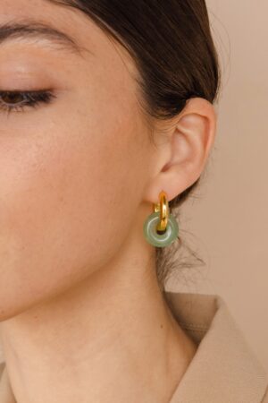 Captivating Chunky Jade Hoop Earrings Embrace Summer's Essence with Caitlyn Minimalist's ER302