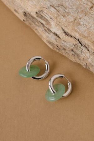 Captivating Chunky Jade Hoop Earrings Embrace Summer's Essence with Caitlyn Minimalist's ER302