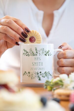 Personalized Eucalyptus Wedding Mug A Cherished Keepsake for the Newlyweds