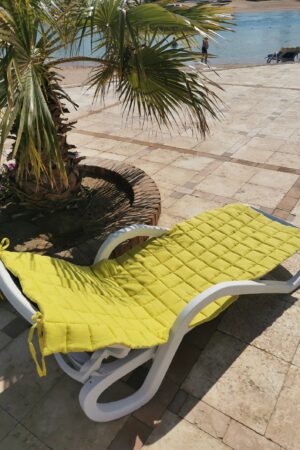 Linen Bliss Your Ultimate Outdoor Comfort Companion - Portable Beach Mat, Chaise Lounge Cushion, Sunbed Mat, Patio Cushion, Camping Cushion