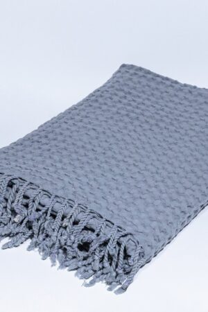 Cozy Haven Escape into Comfort with Our Gray Waffle Summer Throw Blanket