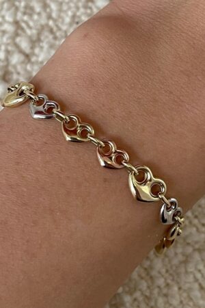 14K Italian Gold Puffed Heart Mariner Link Bracelet A Timeless Treasure of Love and Style