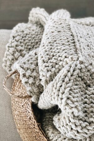 Indulge in Cozy Haven Hand-Knitted Chunky Basketweave Throw for Unrivaled Warmth and Style