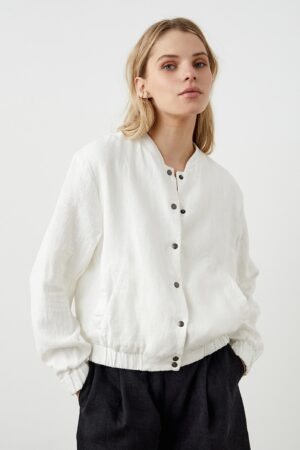 Linen Bomber Jacket Elevate Your Style with Comfort and Versatility