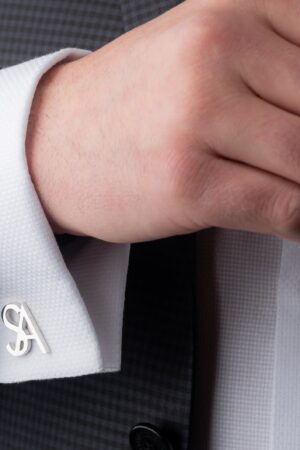 Personalized Sterling Silver Initial Cufflinks Elevate Your Style with Timeless Elegance