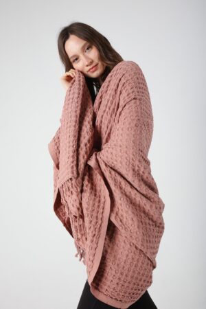 Cozy Haven Escape into Comfort with Our Gray Waffle Summer Throw Blanket