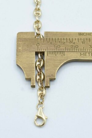 5mm Puffed Mariner Anchor Link Chain Bracelet Authentic 10K Yellow Gold for All Wrist Sizes