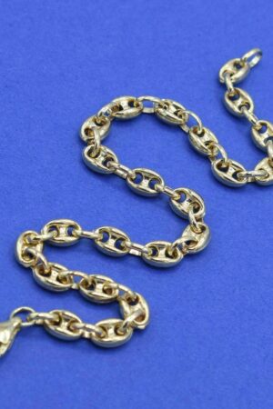 5mm Puffed Mariner Anchor Link Chain Bracelet Authentic 10K Yellow Gold for All Wrist Sizes