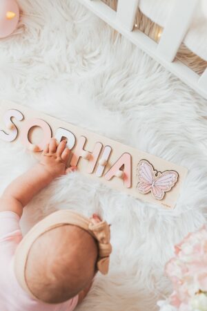 Personalized Name Puzzle A Cherished Gift for Baby Girls, Fostering Learning and Imagination