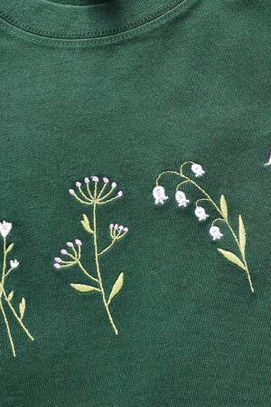 Embroidered Wildflower T-shirt A Floral Tapestry for Nature Lovers