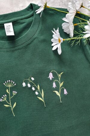 Embroidered Wildflower T-shirt A Floral Tapestry for Nature Lovers