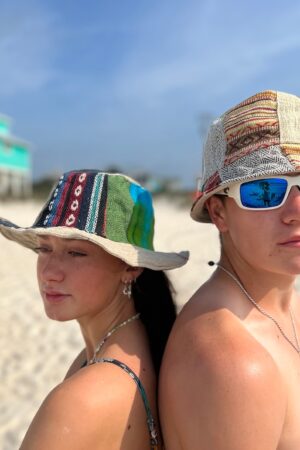 Hemp Patchwork Bucket Hat Eco-Friendly, Handmade Sun Protection for Beach and Beyond