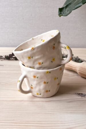 Floral Haven Handmade Ceramic Mug for Coffee and Tea Enthusiasts