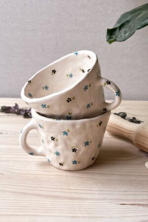 Floral Haven Handmade Ceramic Mug for Coffee and Tea Enthusiasts