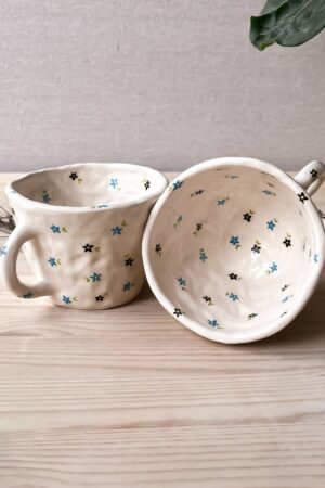 Floral Haven Handmade Ceramic Mug for Coffee and Tea Enthusiasts