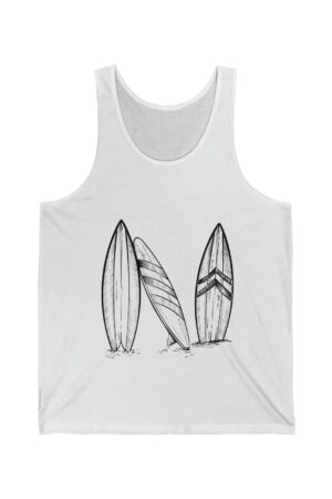 Surf's Up Minimalist Racerback Tank Top for Water Warriors and Beach Lovers