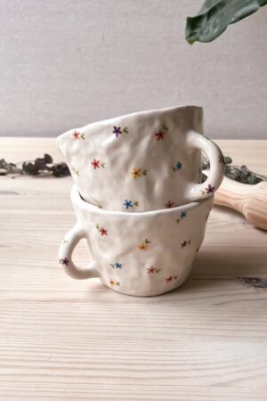 Floral Haven Handmade Ceramic Mug for Coffee and Tea Enthusiasts