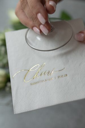 Personalized Gold Foil Wedding Napkins Elevate Your Special Day with Custom Elegance