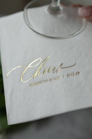 Personalized Gold Foil Wedding Napkins Elevate Your Special Day with Custom Elegance