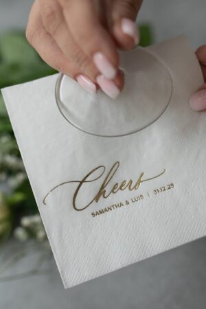 Personalized Gold Foil Wedding Napkins Elevate Your Special Day with Custom Elegance