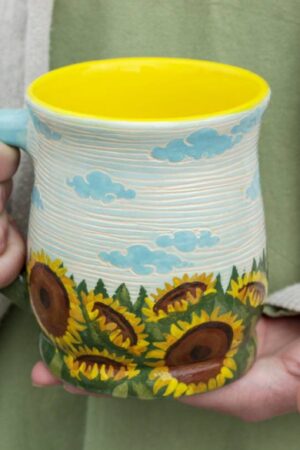 Sunflower of Hope A Ceramic Mug Embracing Ukrainian Resilience